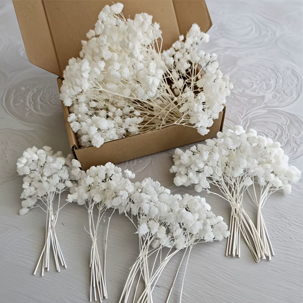 Coffret de matériaux de fleurs séchées mélangées, mini bouquet, cadeaux de mariage, boutonnière, sou