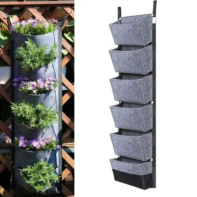 Nouveau 6/7 poche Vertical culture plantation sac feutre tenture murale fleur légumes conteneur de c