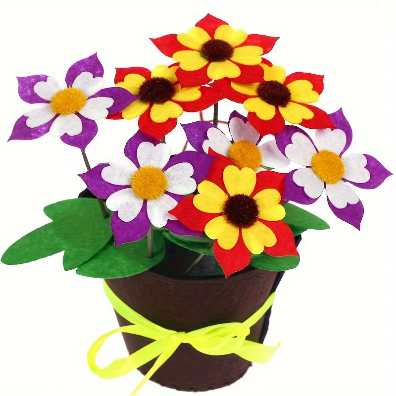 Kit de fabrication de pots de fleurs DIY pour enfants, artisanat, cadeaux éducatifs, ornements, fleu