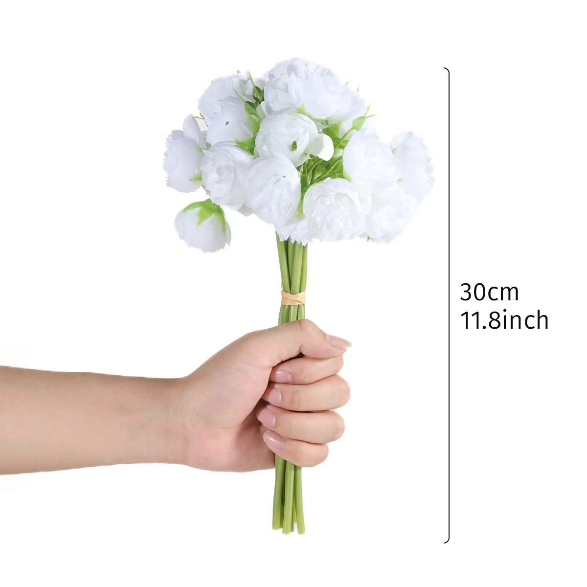 Rose Rose pivoine fleurs artificielles Bouquet de soie 27 têtes Roses fausse fleur pour Vase de Tabl