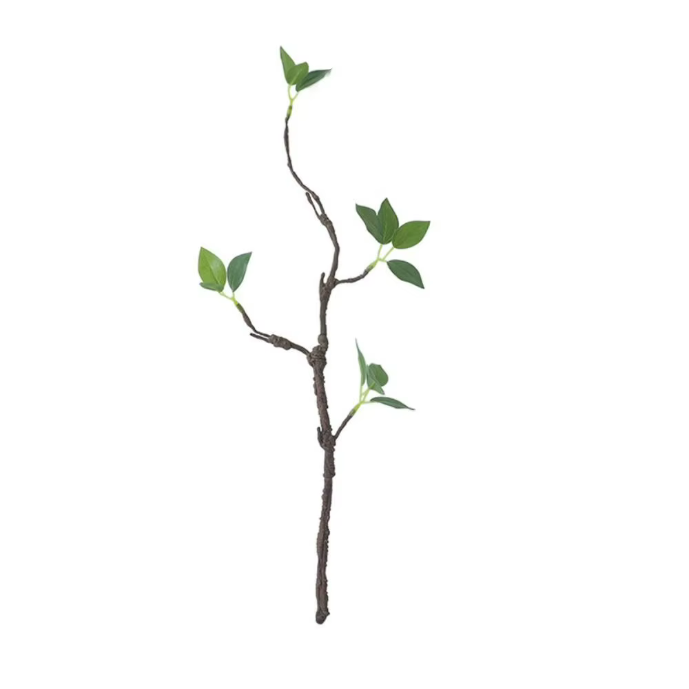 Branches artificielles en plastique, feuilles vertes réalistes pour bricolage, plantes artificielles