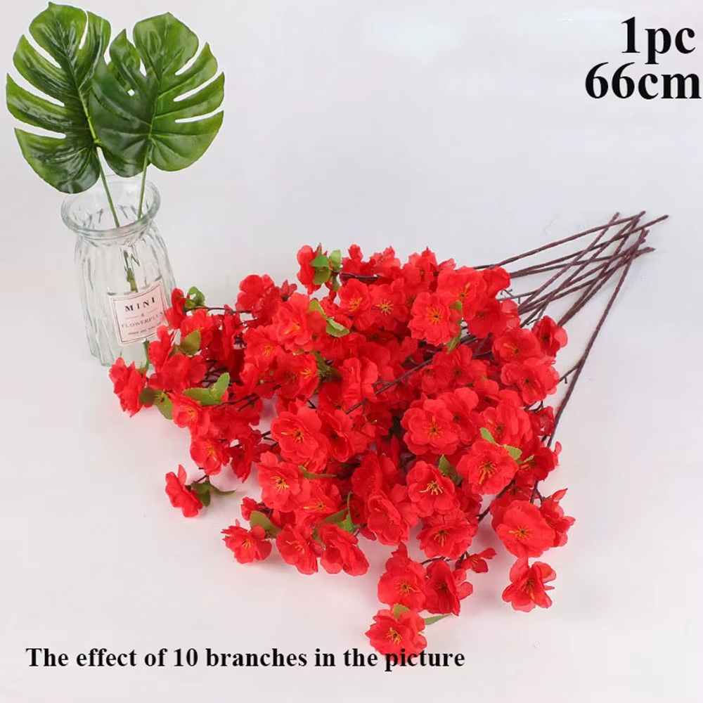 Branche de fleur de prunier rouge courte/longue, multistyles, décoration de Table pour l'hiver et le