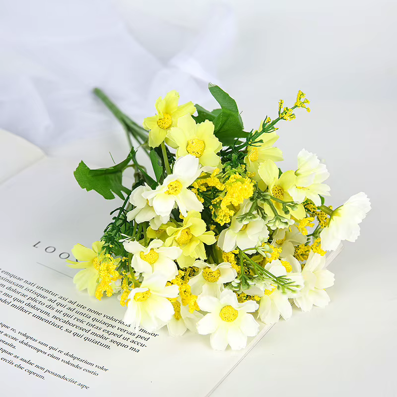 Simulation de plante en soie, orchidée sautante, chrysanthème, Bouquet, décoration de maison, fausse