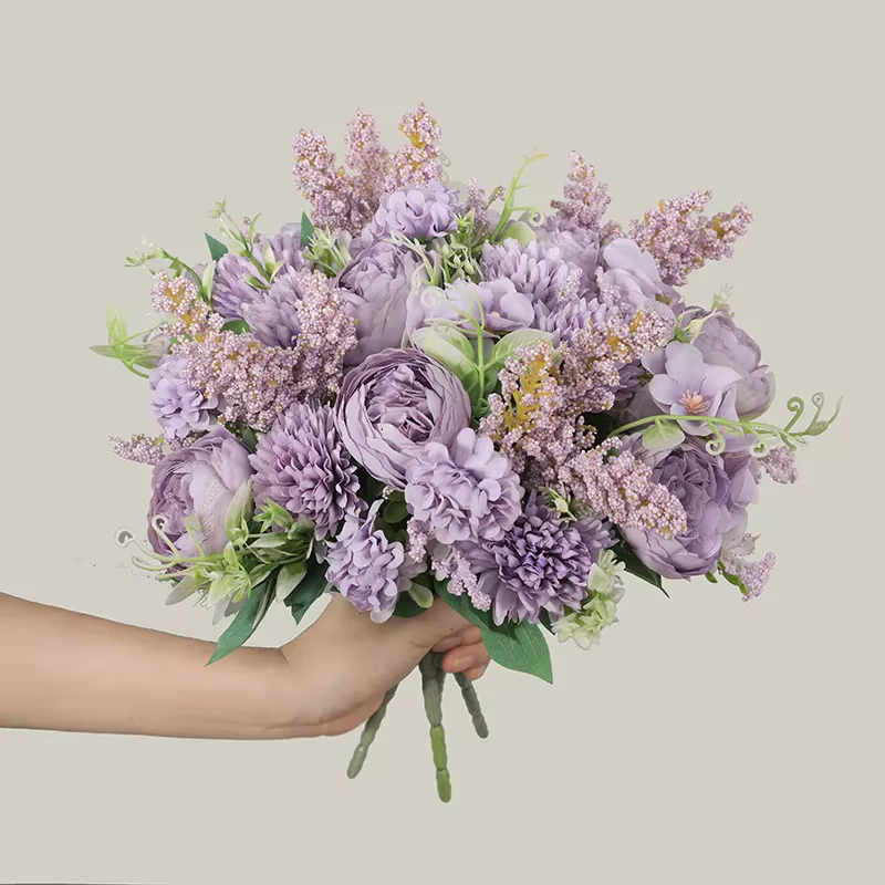 Bouquet de Fleurs Artificielles Vintage InjRose, Fausses Fleurs, Accessoires de Décoration de Mariag
