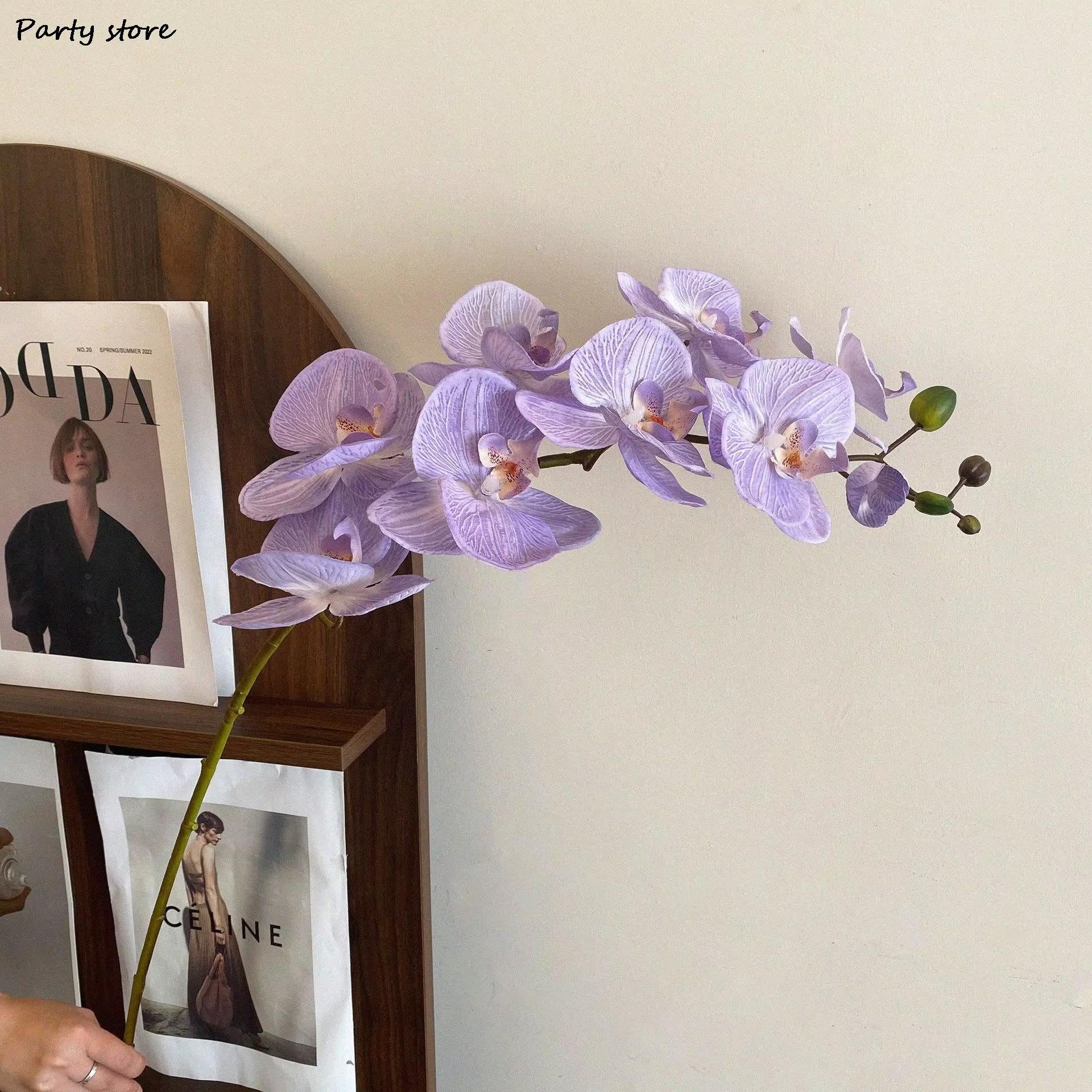 Fleur artificielle orchidée papillon violet, fausses plantes en pot, phalaenopsis injWhite, mariage,