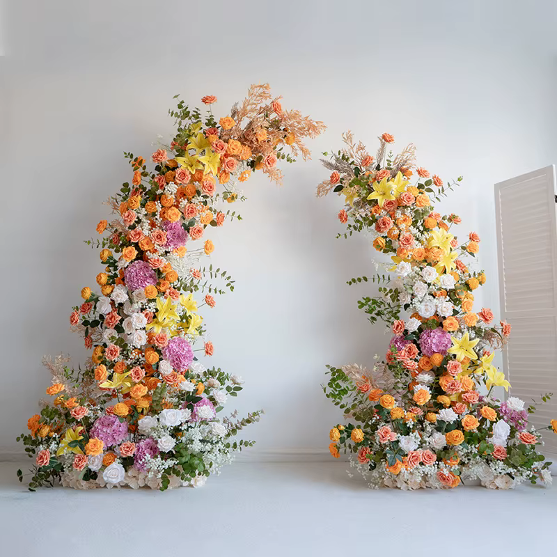 Luxuriant 210CM corne de lys artificielle fleurs arc hortensia mariage scène décor jardin Style allé