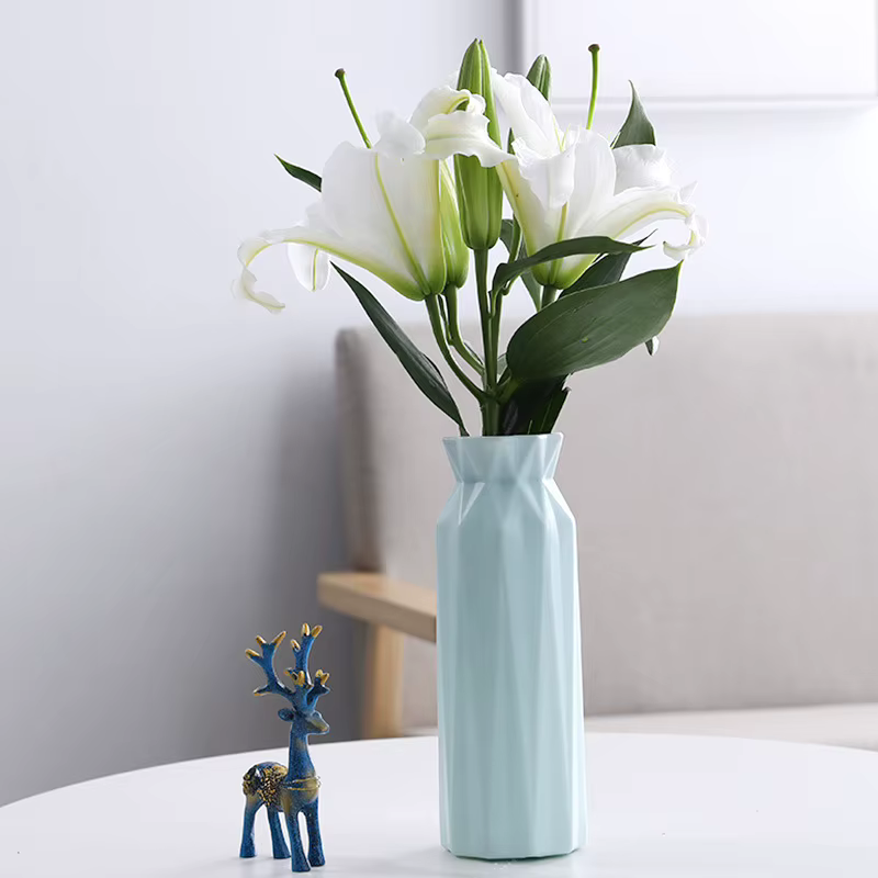 Vase en plastique pour décoration de fleurs séchées, 1 pièce, Pots de fleurs en Imitation céramique,