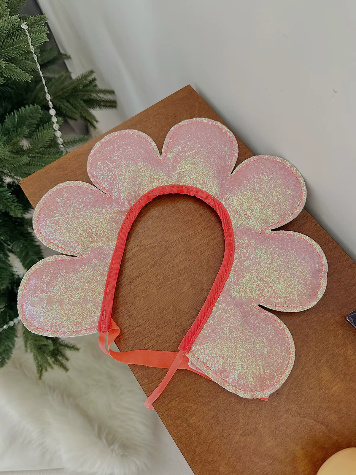Couronne de fleurs à paillettes, couvre-chef de fleurs mignon, accessoires de cheveux pour enfants, 