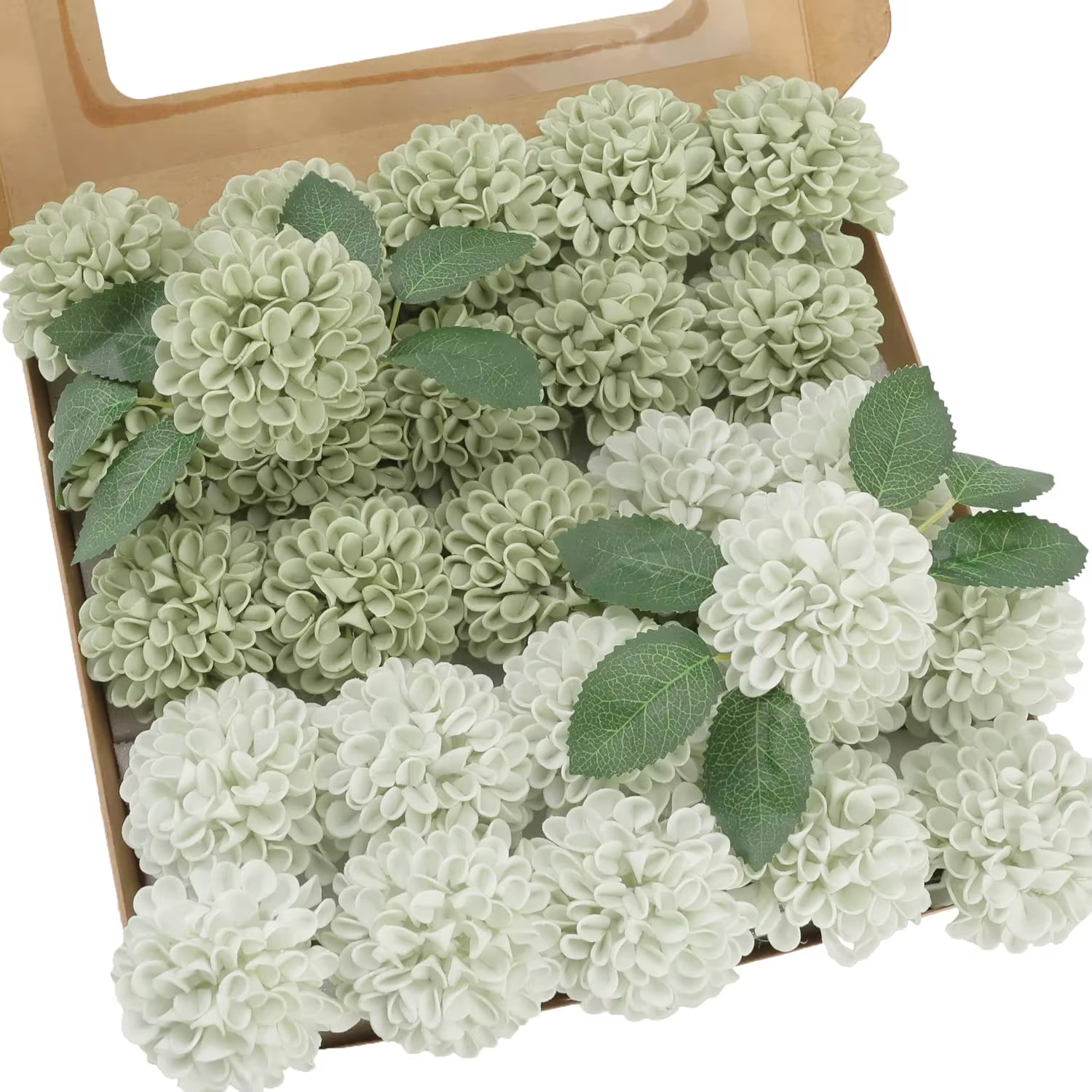 Fleurs de Dahlia vert sauge, 25 pièces, pour fête prénuptiale, décorations pour la maison, cérémonie
