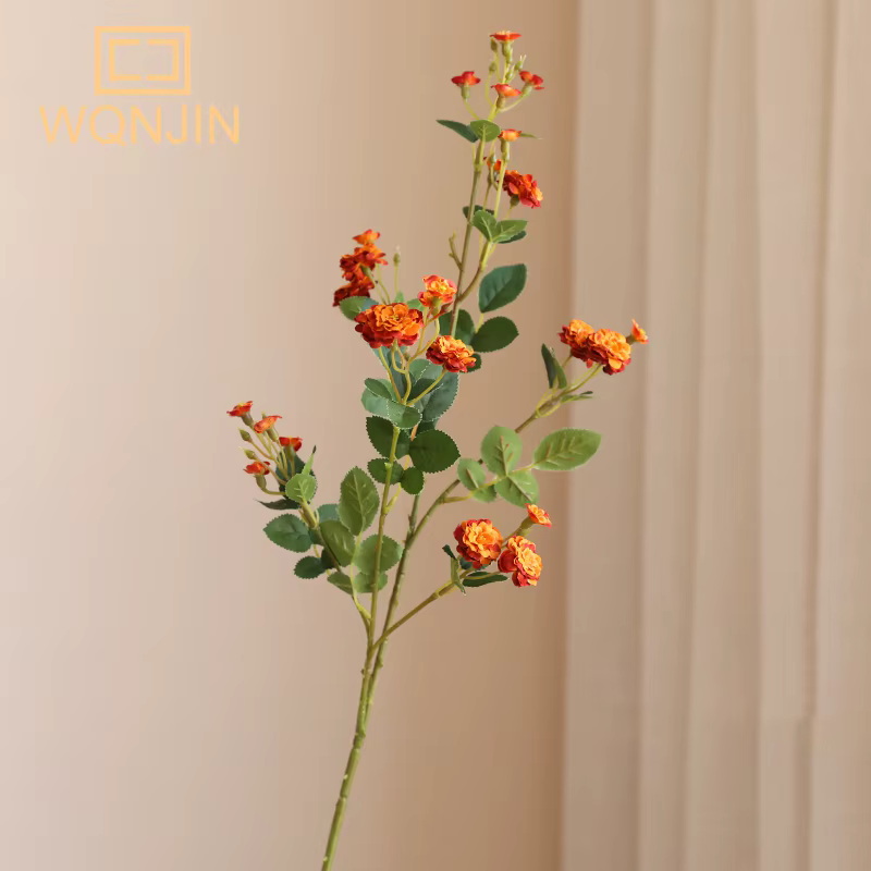 WQNJIN-Mini Poubelle Européenne Rétro de Haute Qualité, Branche Longue, Fleurs Artificielles, Centre