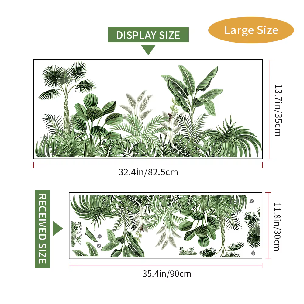 Autocollants muraux plante tropicale Jungle pour salon maison chambre armoire décoration murale auto