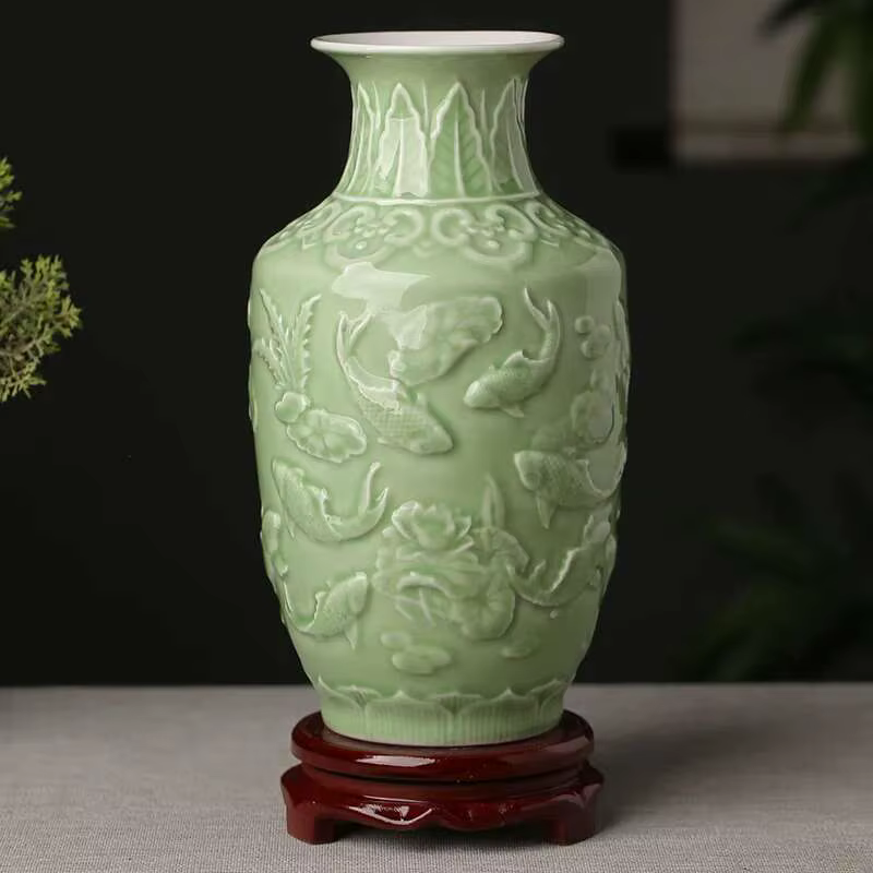 Décoration de Vase en céramique, arrangement floral, étagère antique, arrangement floral Zen chinois