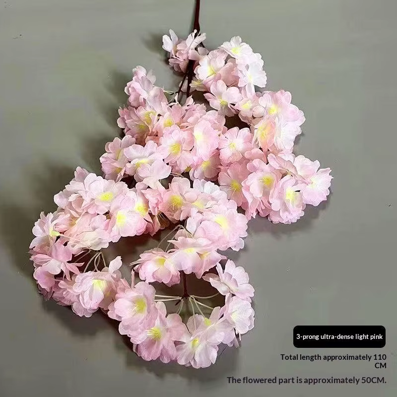 Fleur artificielle de cerisier rose et blanc, arbre de cerisier en soie, fleur de cerisier de printe