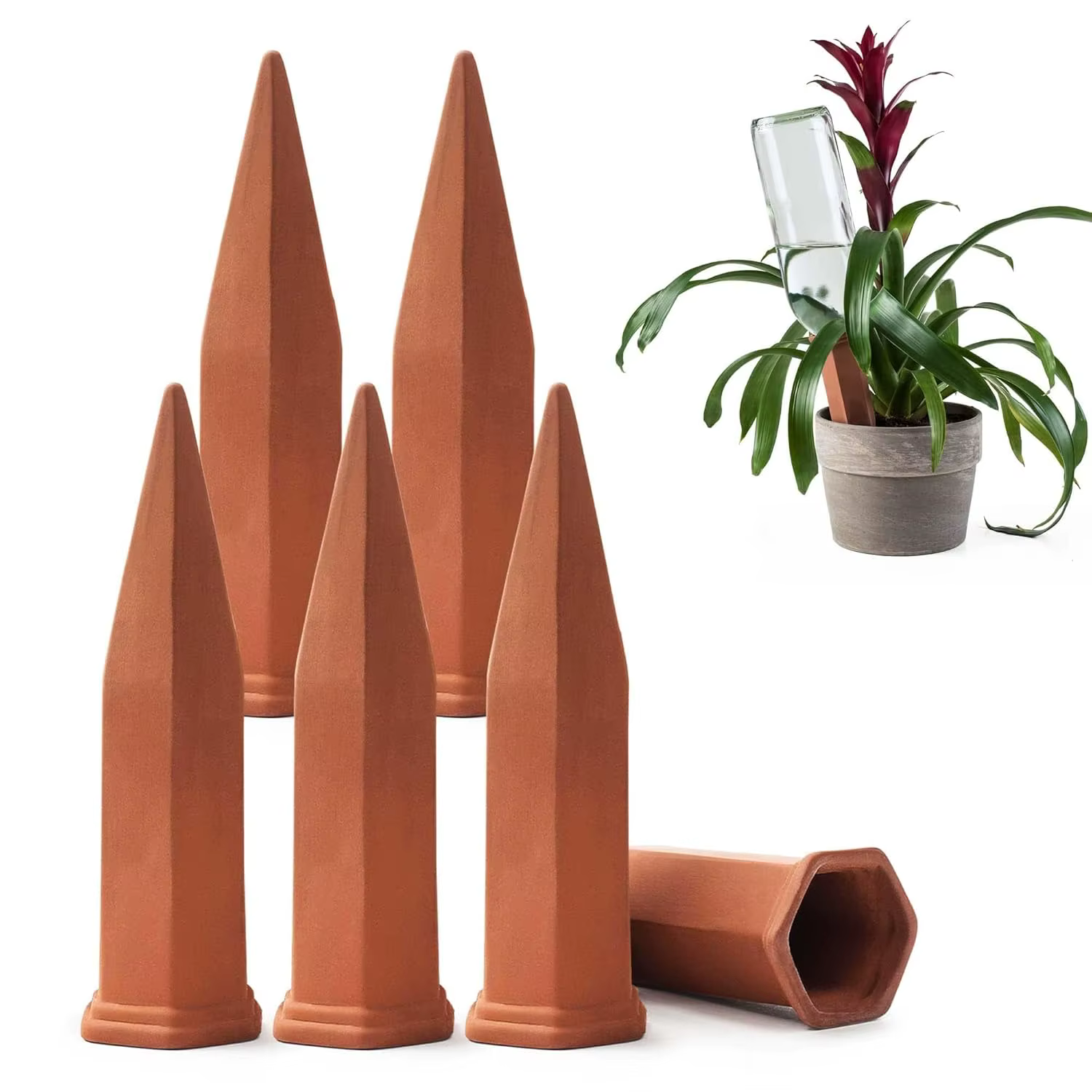 Paquet de 6 pointes d'arrosage automatique en céramique, arroseur automatique pour les vacances, piq