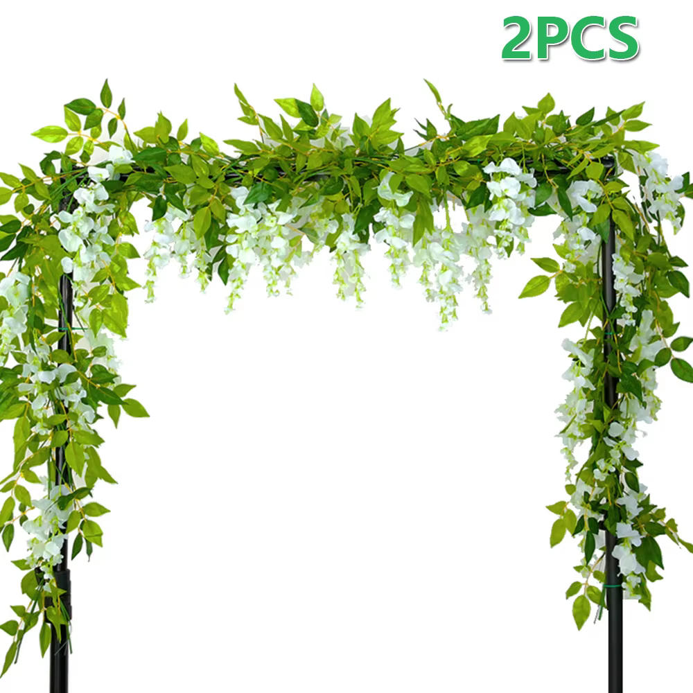 Guirlande de fleurs artificielles de glycine, 1.8M, 2/4 pièces, guirlande de vigne, décoration d'arc