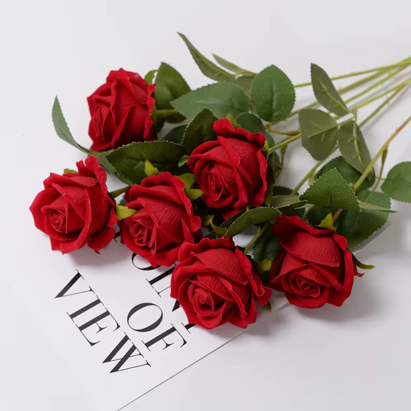 3/5/10/20 pièces Roses fleurs artificielles Rose fleur branche Roses rouges artificielles réaliste f