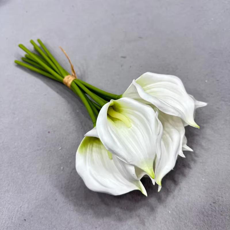 Faux bouquet de lys oligCalla, fleurs artificielles, bouquet de patients de mariage, décoration de l