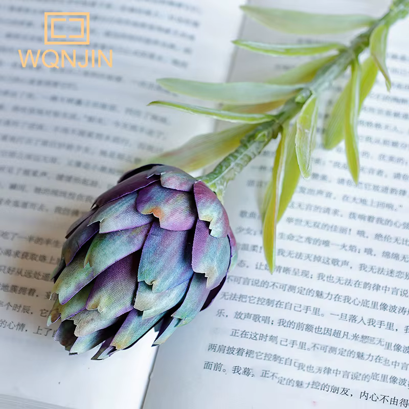 1 pièce, fausse fleur décoration ornements branche unique chardon fruit roi fleur en plastique fleur