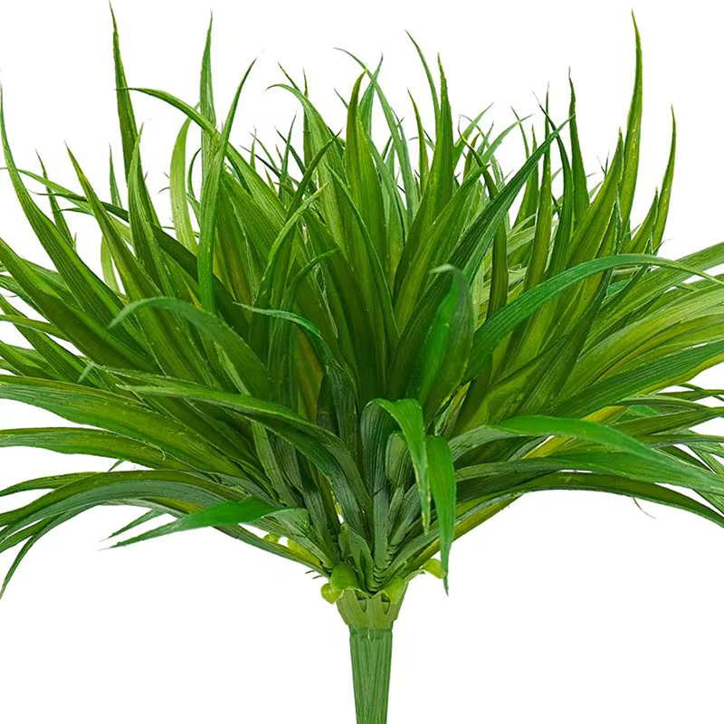 Plantes artificielles d'herbe de printemps, 14 feuilles, rebord de fenêtre de maison, bonsaï, décora
