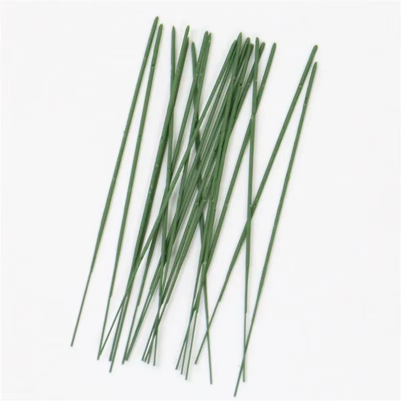 Tige de fleur verte pour têtes florales de mariage, matériel de bricolage, accessoires, 17cm, 25cm,