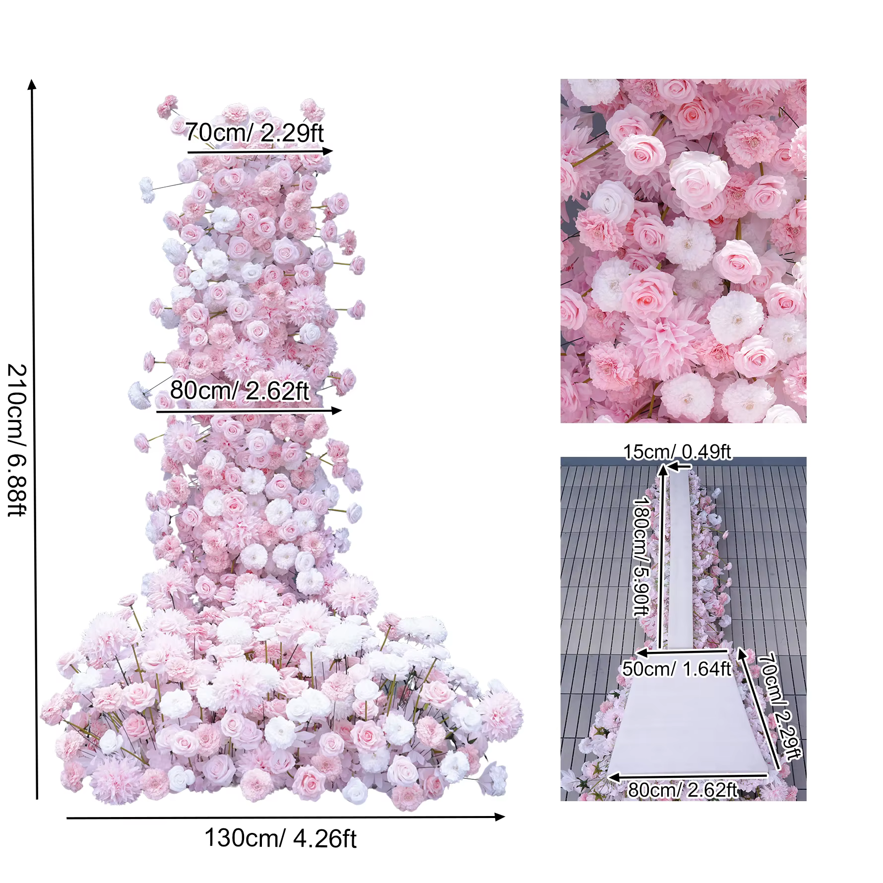 A8986 luxe frais Rose blanc Rose hortensia Dahlia mariage Kt conseil décor Arrangement floral avec f