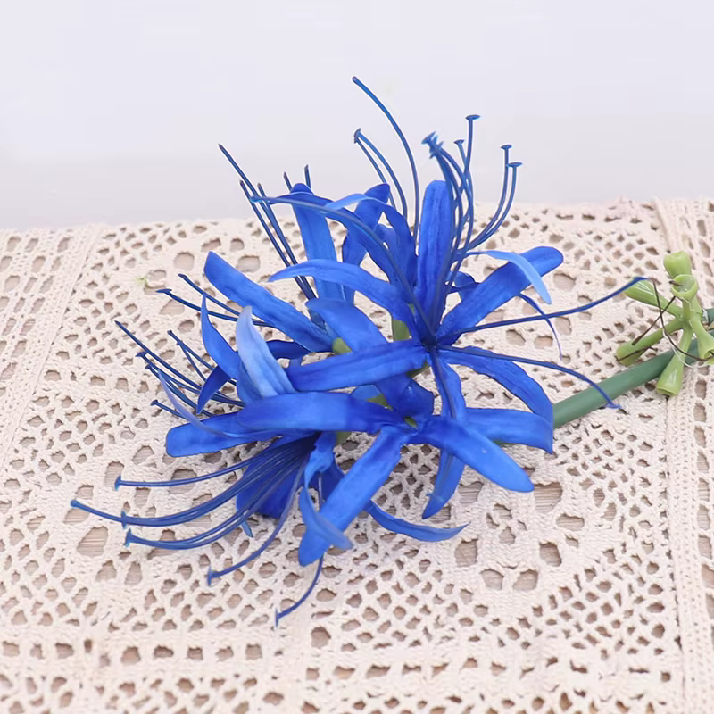 Higan – fleur de luxe à longue branche, orchidée patinée en soie, artificielle, pour mariage, noël, 