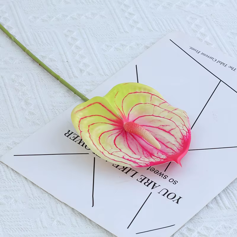 Impression 3D PU Anthurium Fleur, Palmiers Blancs, Arrangement Floral Accessoires de Mariage, Home H