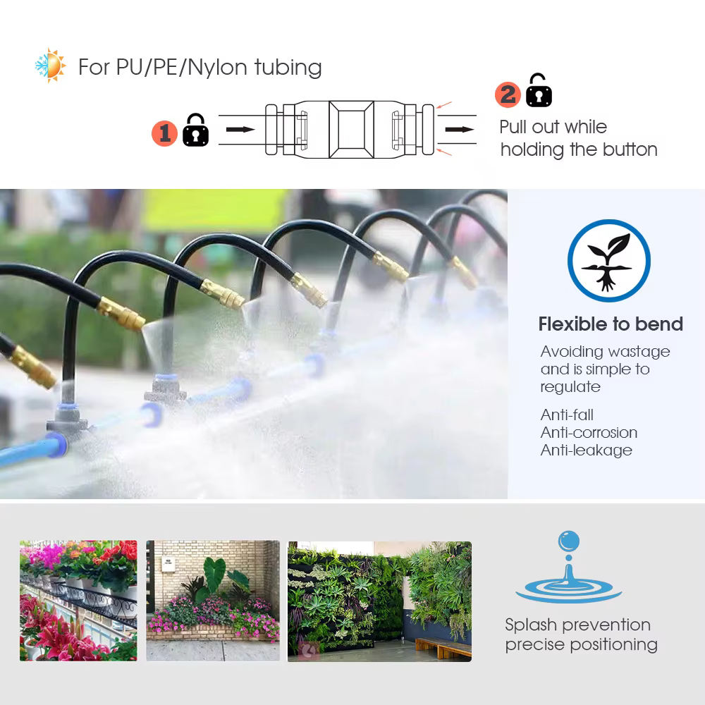 360 ° Système d'arrosage par pulvérisation en laiton Flexible, réglage à rotation libre, pompe de