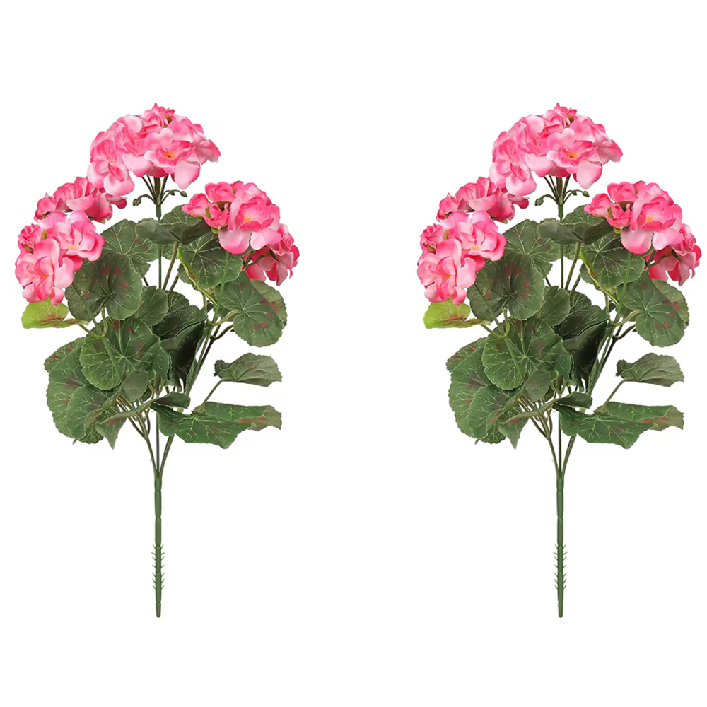 Fleurs artificielles en forme de géranium, fausses fleurs résistantes aux UV, pour jardinière, décor