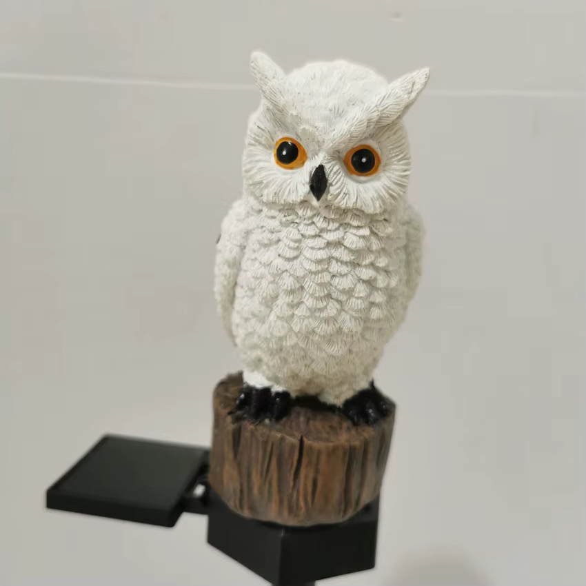 Lumière solaire de jardin décor extérieur résine hibou lumière LED solaire avec piquet lumière étanc