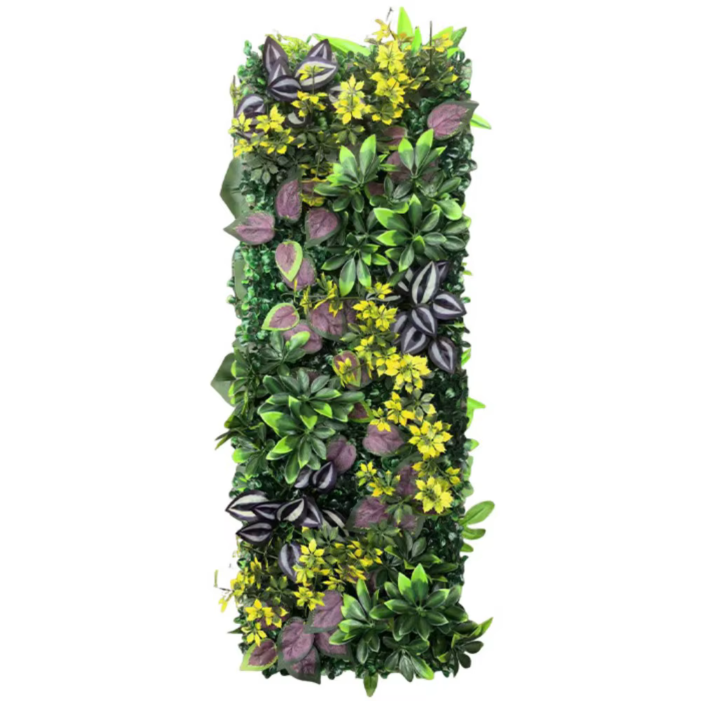 Panneau mural végétal artificiel DIY, protection UV, feuille de plante d'érable à simulation florale