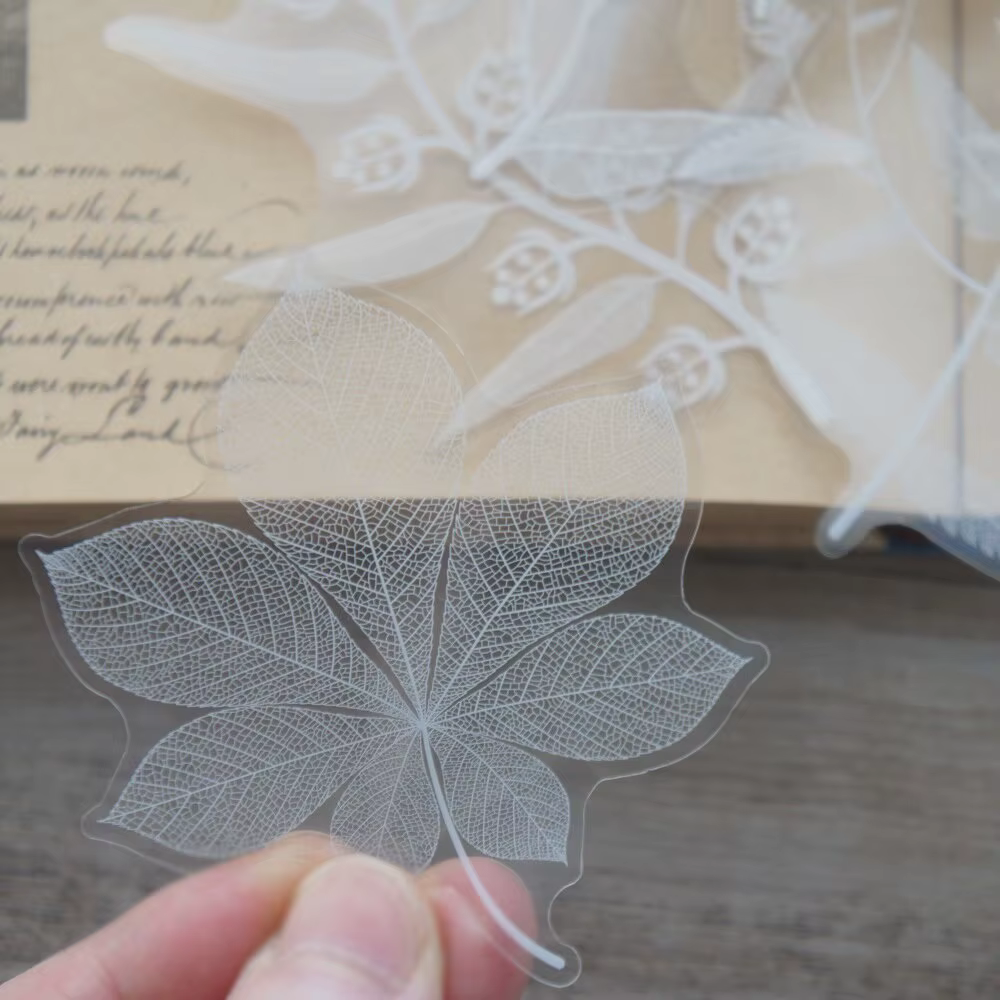 Autocollants en forme de feuilles blanches, 40 autocollants végétaux pour albums, journaux, artisana