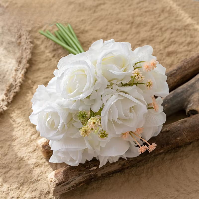 Bouquet de roses irritables, Simulation de fleurs, tissu décoratif pour fête de vacances, fausse fle