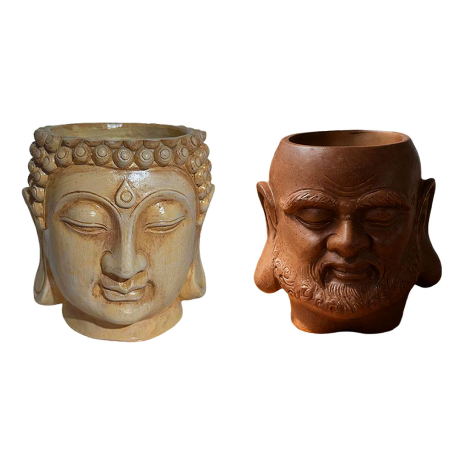 Pot de fleurs en résine en forme de Bouddha, vase décoratif unique pour plantes d'intérieur et d'ext