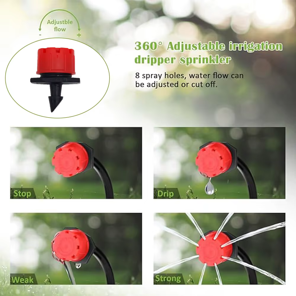Micro système d'irrigation goutte-à-goutte Portable 20M, arrosage automatique avec goutteurs réglabl
