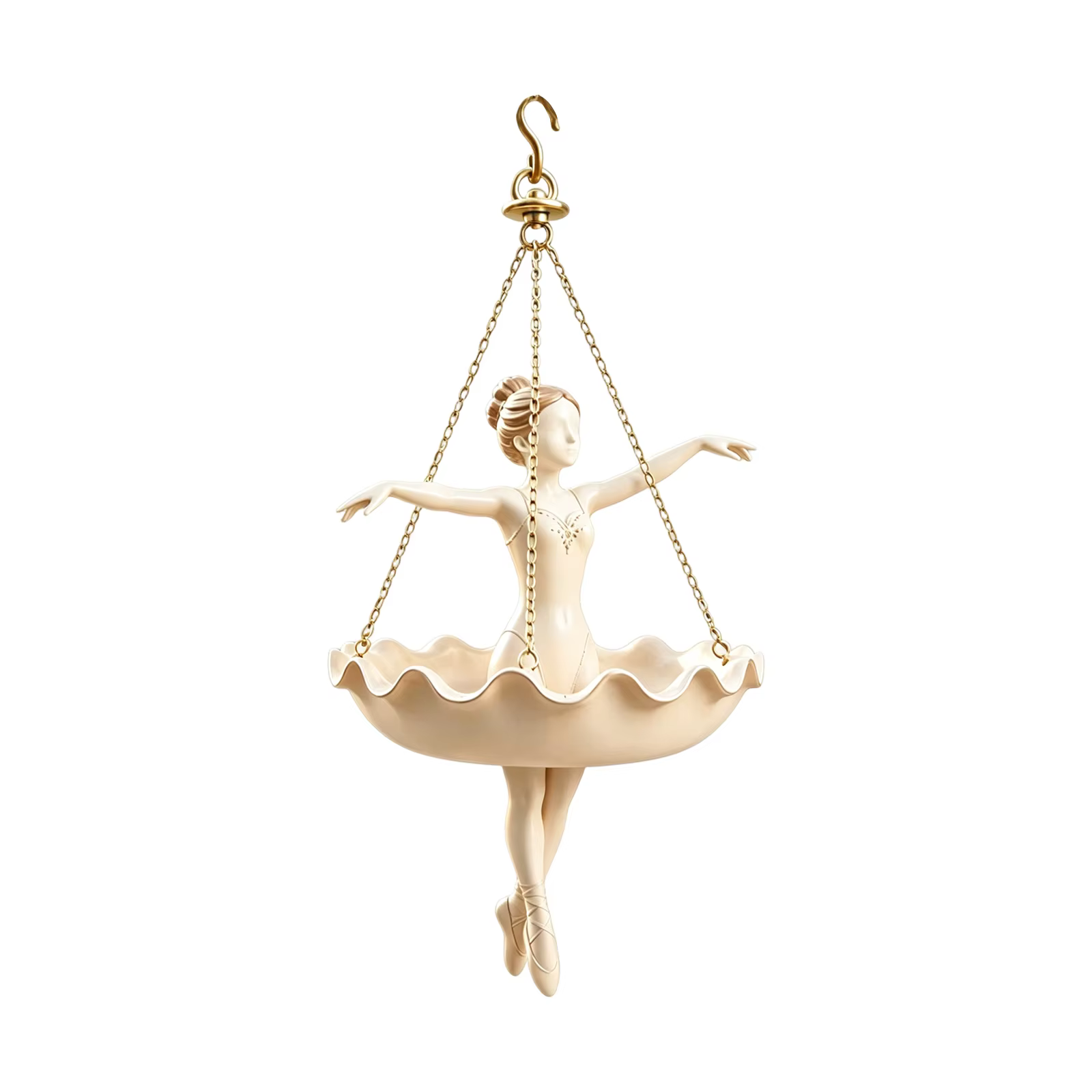 Nouveau pot de fleurs suspendu en forme de ballerine, avec bordure festonnée, pour plantes d'intérie