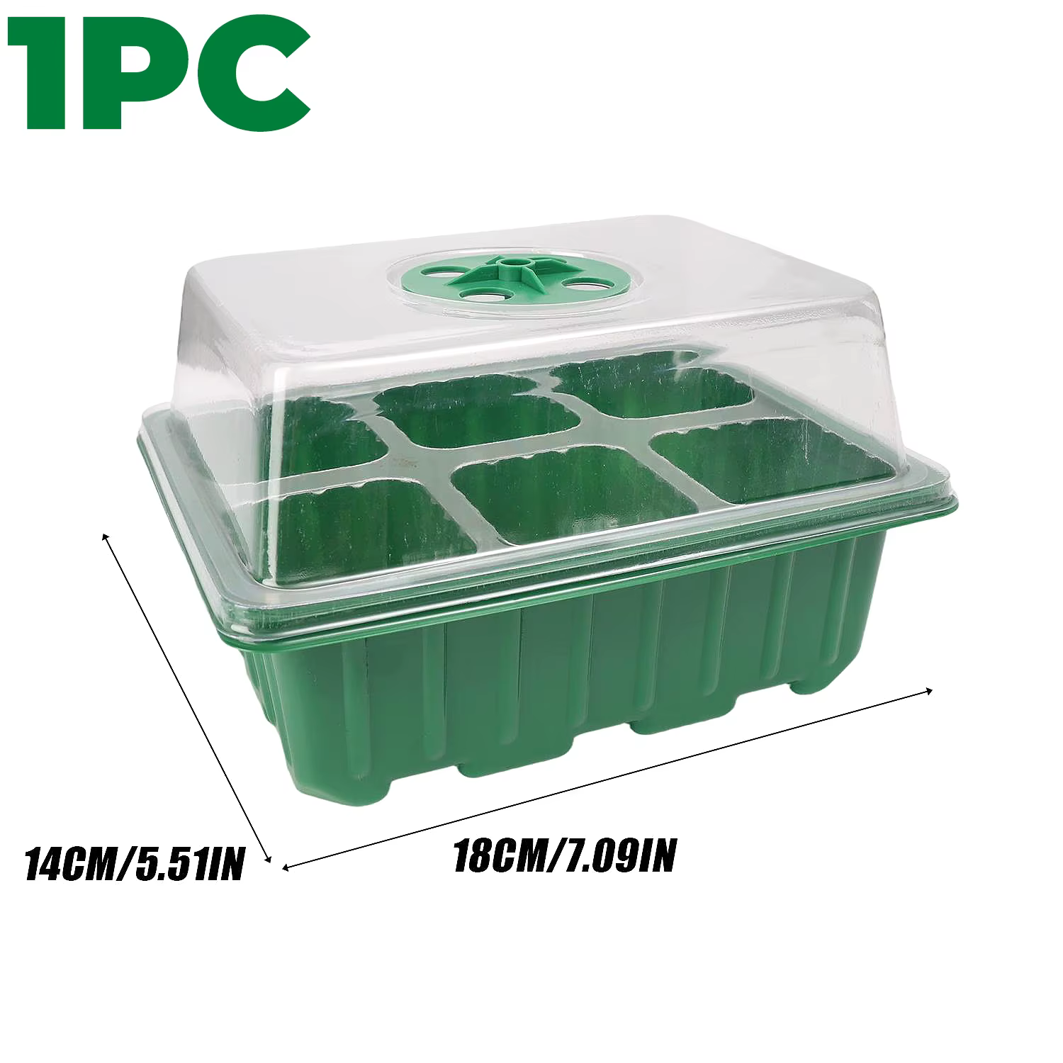 Pot à semis à 6 trous avec couvercle, pot de plantation multifonctionnel, boîte à semis réglable, co