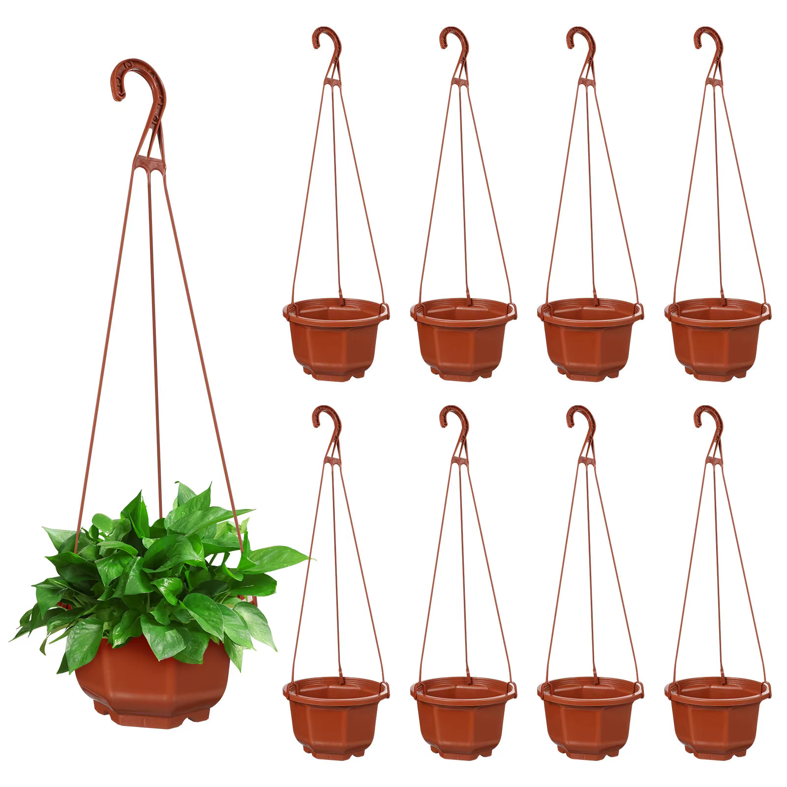 10 Ensembles de Jardinières Suspendues pour Clôture, Paniers à Fleurs d'Extérieur, Pots Décoratifs e