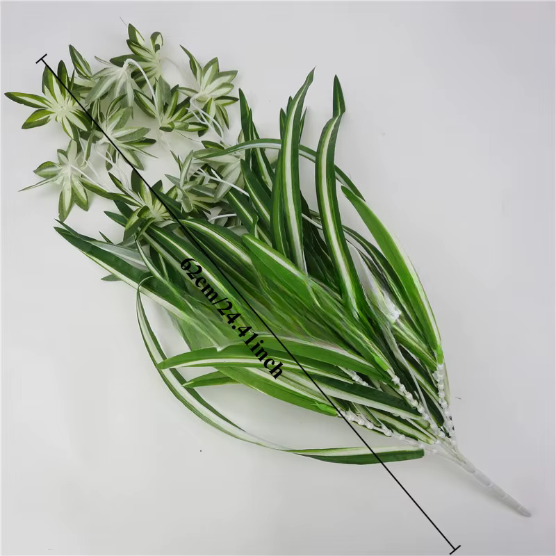 Plantes artificielles murales suspendues Chlorophytum plantes vertes en pot PVC fausses plantes Simu