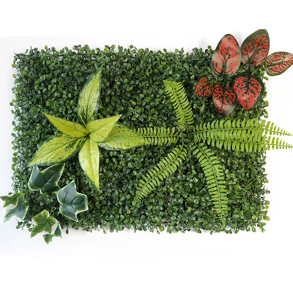 Simulation de mur de plantes vertes, fausse pelouse en plastique, décoration murale extérieure verti