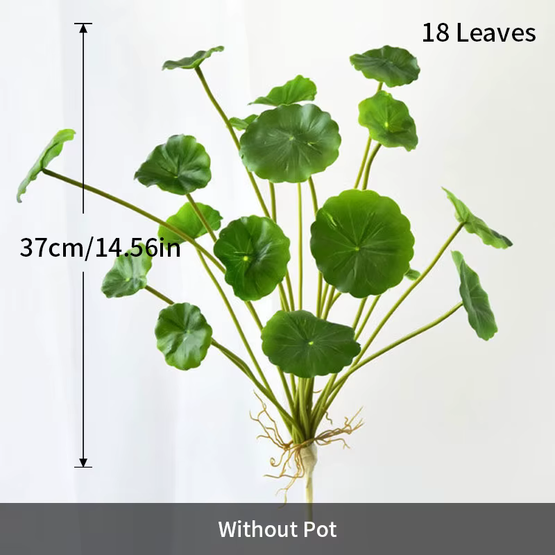 Plantes de Lotus artificielles à 18 têtes, 37cm, feuilles d'eucalyptus, fausses plantes en plastique