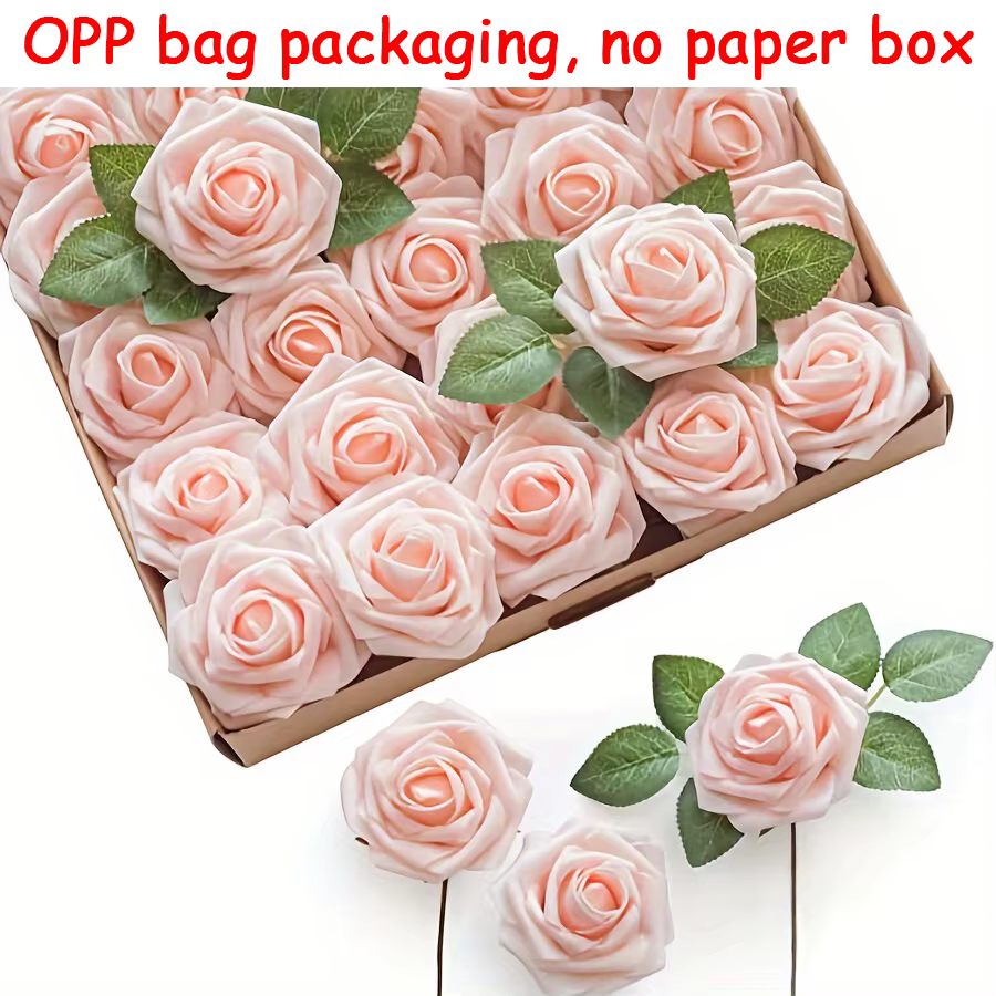 Fleurs artificielles, fausses fleurs Roses avec tige, pour bricolage, Bouquets de mariage, centres d