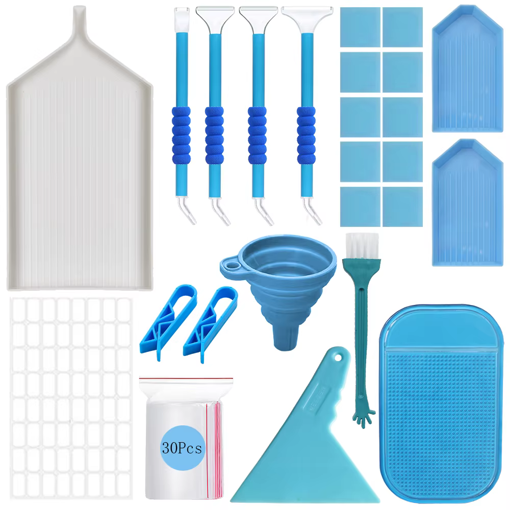 Kit de rangement pour accessoires de peinture diamant, valise avec 30 pots, bouteilles de rangement,