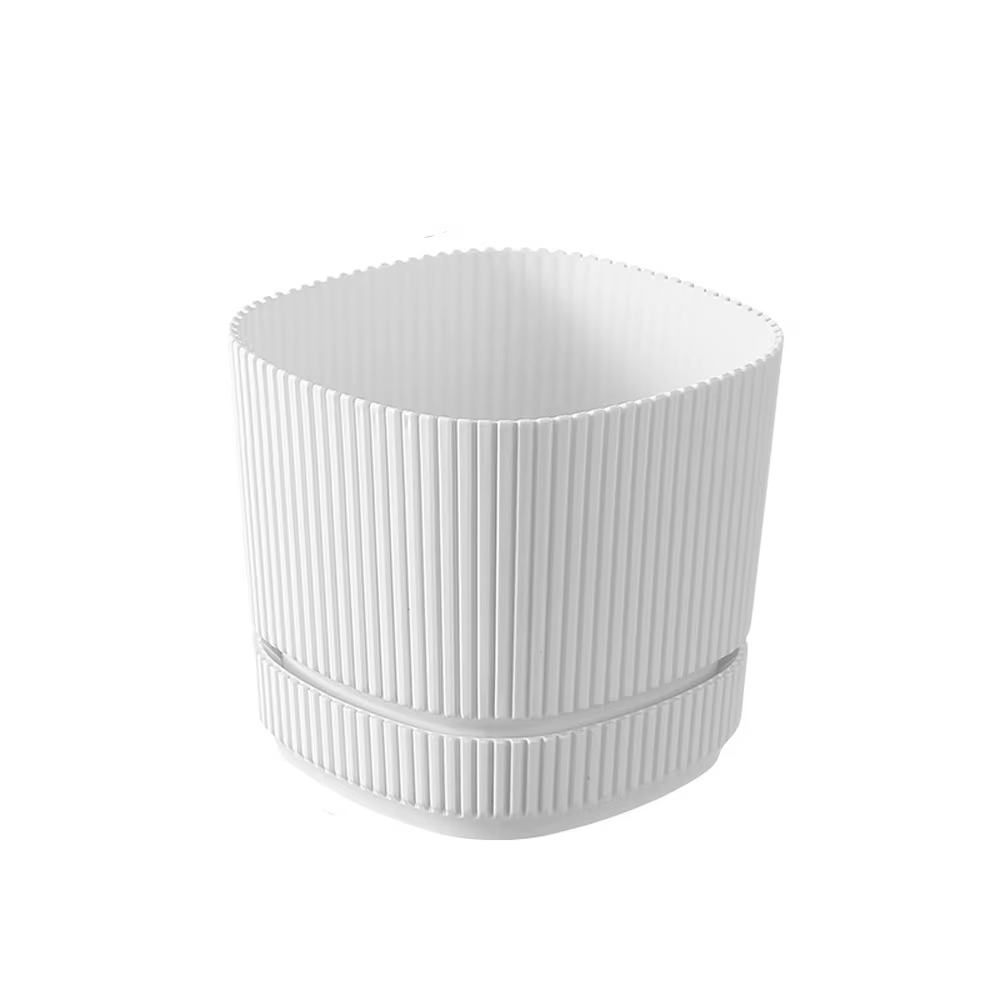 Pot de fleurs auto-arrosant double couche en plastique, vase de bureau, pot de plantes paresseux épa