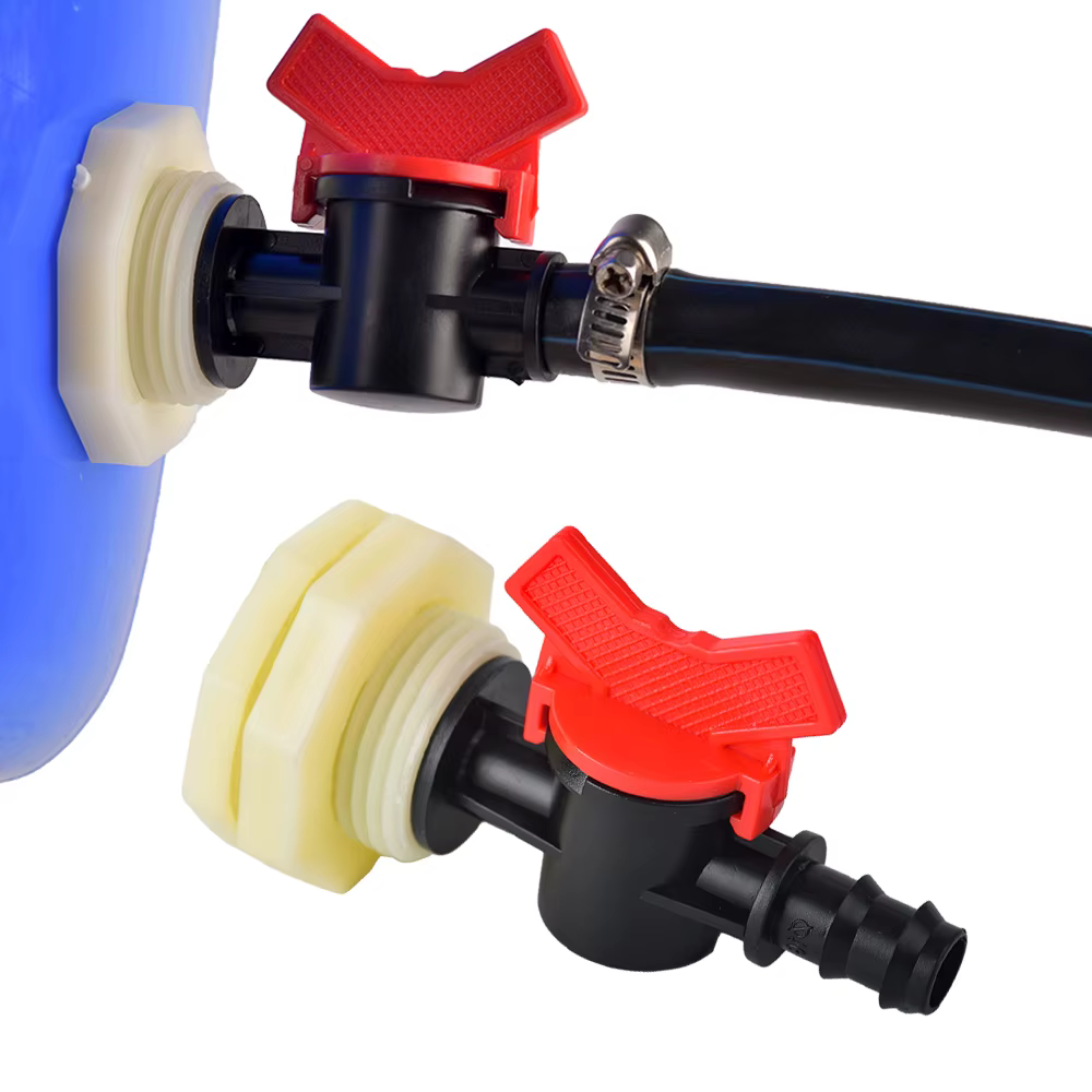 Adaptateur de Valve de cloison de baril de pluie en PVC de 3/4 pouces, Joints de connecteurs de Drai