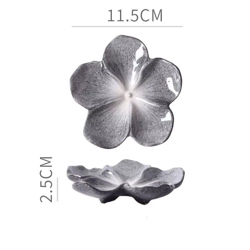 Assiette à trempette en céramique rétro, en forme de pétale, cuite au four, légère, pour assaisonnem