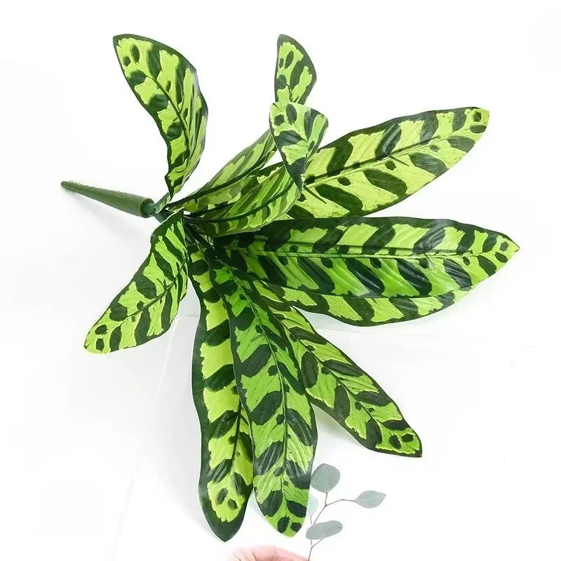 Feuilles de paon artificielles, plantes vertes collées, grappes de plantes artificielles, plantes de
