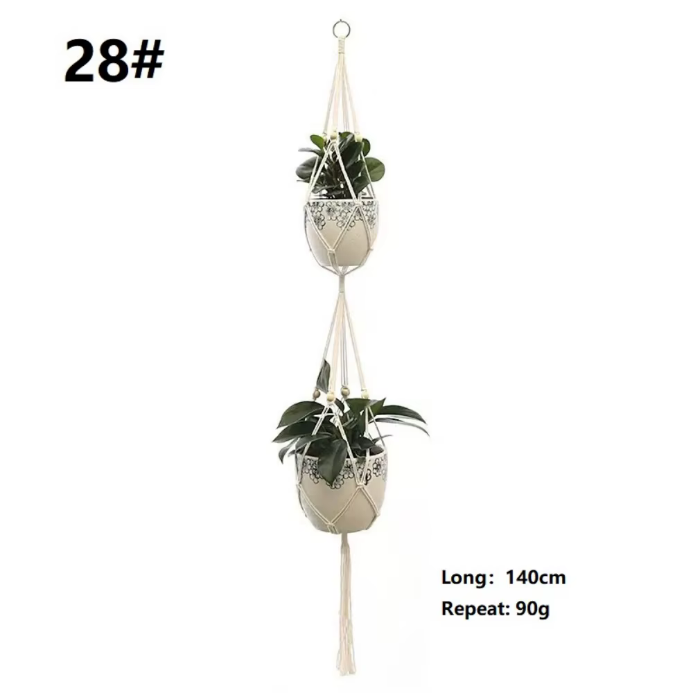 Support de panier suspendu pour plantes, tissé à la main, style bohème, pour intérieur et extérieur,