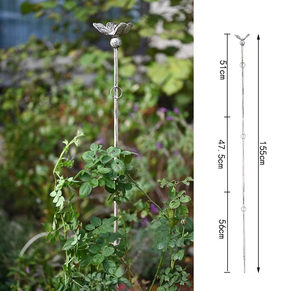 Ins – Support de vigne grimpante en fonte, Support de plantes de coq, artisanat ancien, Insertion au