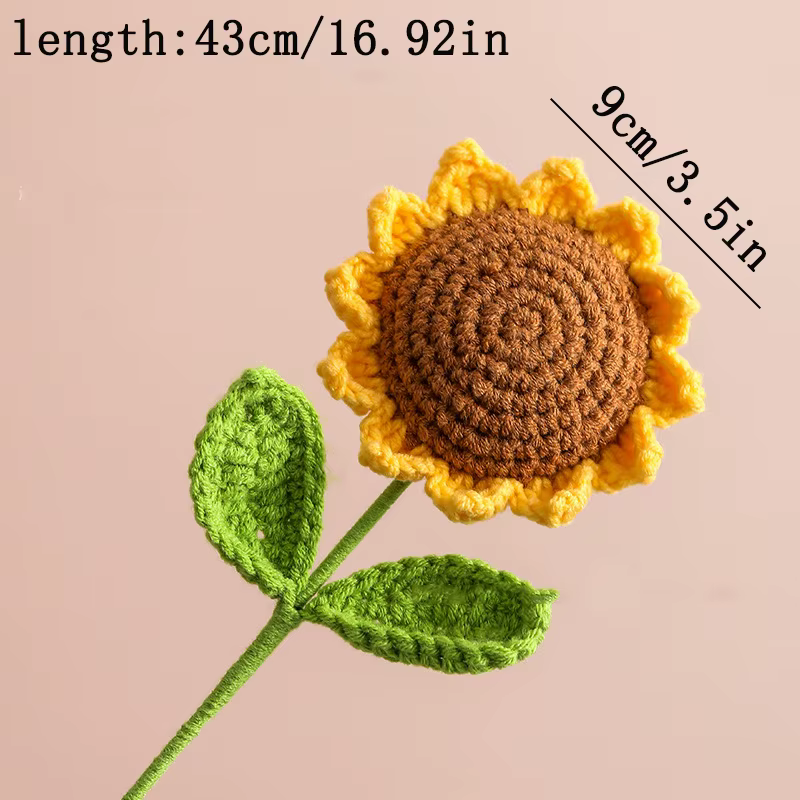 Bouquet de tournesol tissé à la main, laine créative tricotée, fleur, décorations de tournesol, fête